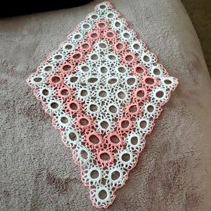 Turkish Hand crocheted 2 triangles doilies rare